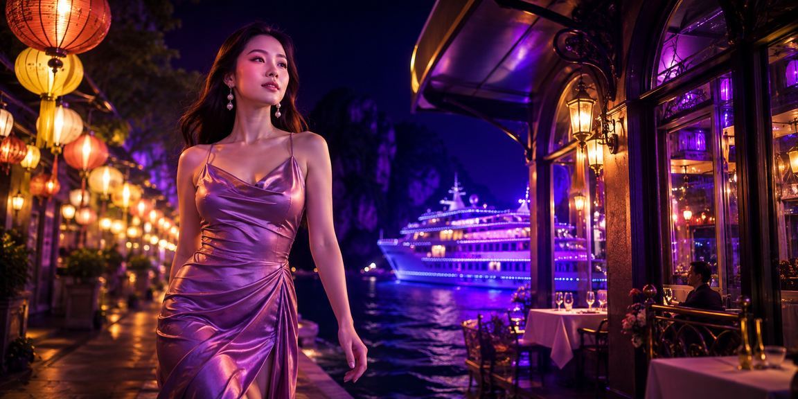 Cảnh vịnh Hạ Long về đêm, tượng trưng cho sự tin cậy và uy tín