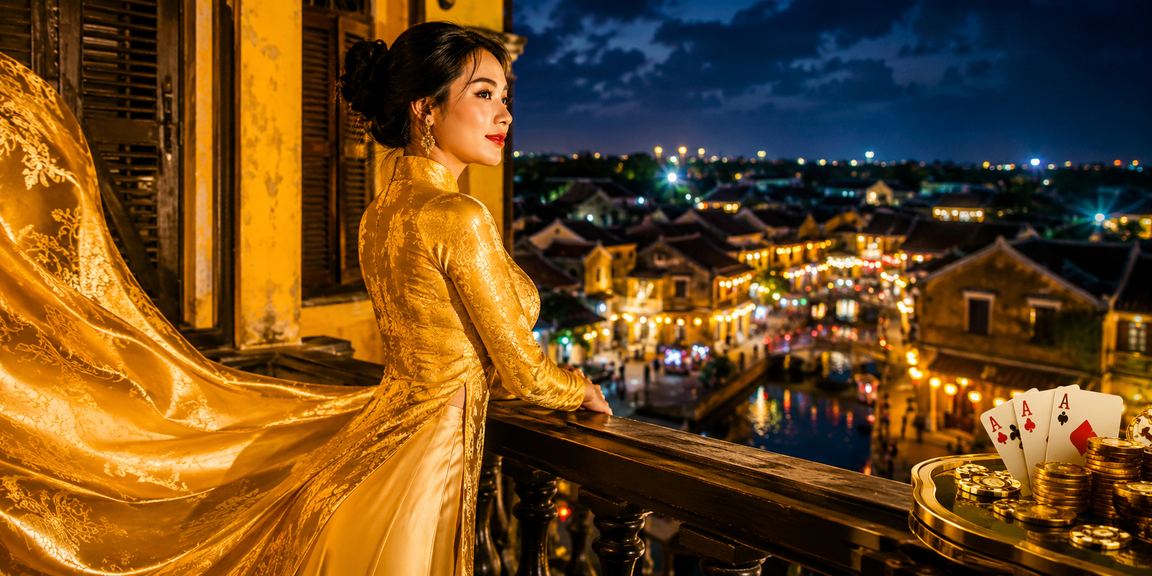 Người chơi đang trải nghiệm Mậu Binh tại Hội An